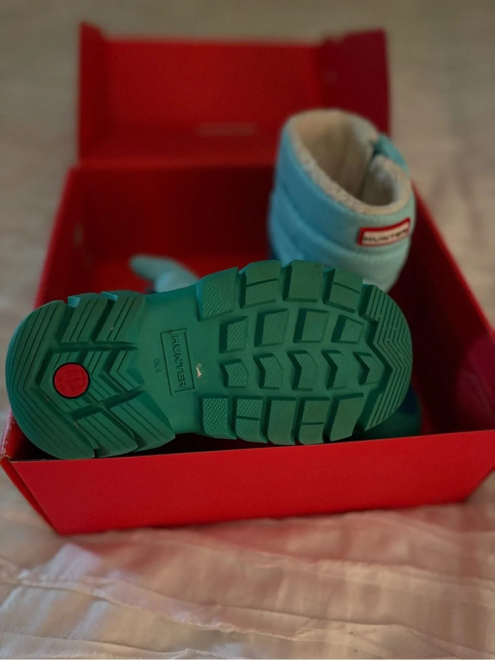 Hunter Kids Teal & Light Blue Insulated Boots with Fleece Lining